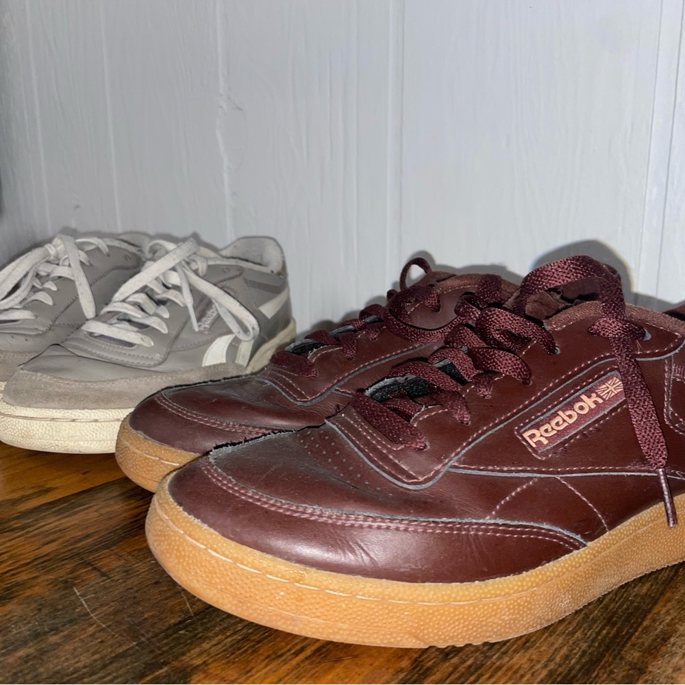 Two pairs of Reebok Club C85 men’s 8.5